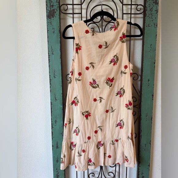 Lovers + Friends Embroidered Floral Dress, Sleeveless Dress with Ruffle Hem. - Picture 7 of 8